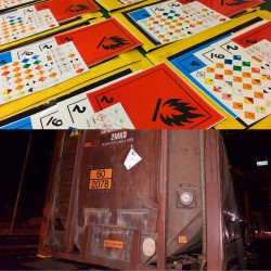 Corrosive substances - Dangerous goods label Class 8 / 250 x 250 mm