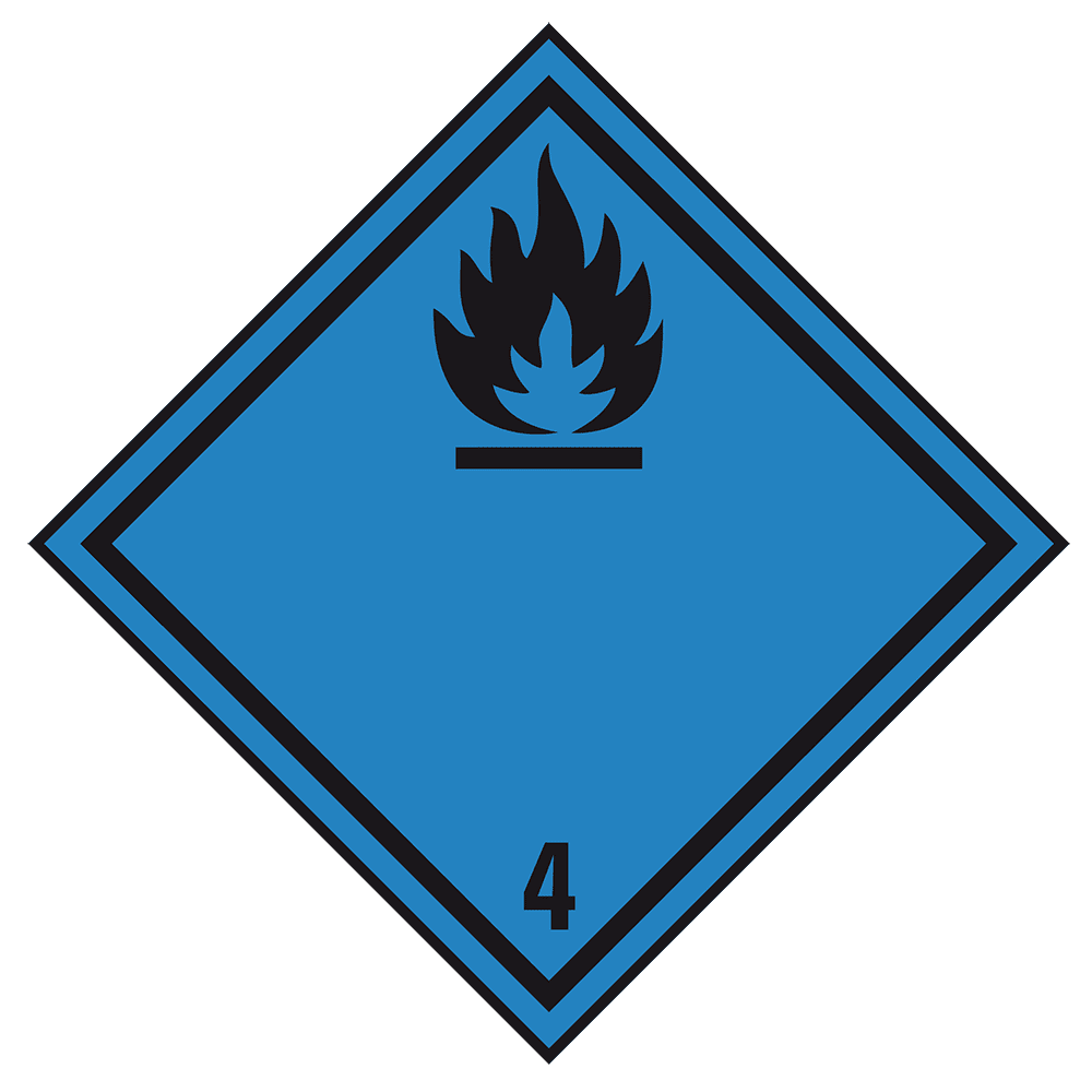 Entzündliche Feststoffe - Gefahrgutetikett Klasse 4.3 / 250 x 250 mm