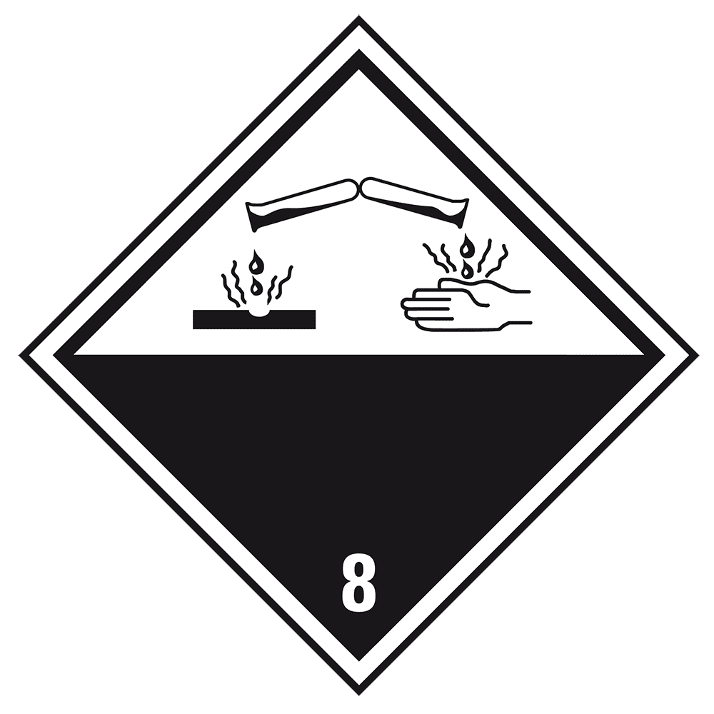 Ätzende Stoffe - Gefahrgutetikett Klasse 8 / 250 x 250 mm
