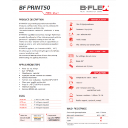 BFPRINT50 White matt printable heat trasfer vinyl / B-flex