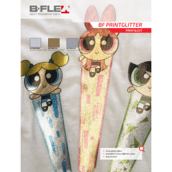 BFPRINTGW Weiße Glitter Print Bügelfolie / B-flex