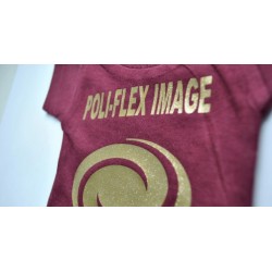 438 Rote Glitter Flex Bügelfolie / Poli-flex