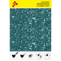 IDD783A Aqumarine Pearl Glitter (Blattfolie) Flex Bügelfolie / iDigit