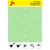 IDDFLUO50A Neongrüne Pearl Glitter (Blattfolie) Flex Bügelfolie / iDigit